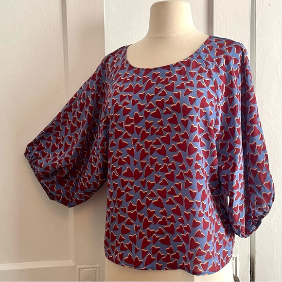 Maeve 100% SILK Kimono HEART Blouse - SMALL - Picture 7 of 11